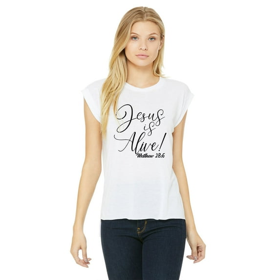 NanyCrafts' Jesus is Alive Flowy Muscle Tee