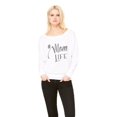 thumbnail image 1 of NanyCrafts #MomLife  Women's Flowy Long Sleeve Off Shoulder Tee, 1 of 2
