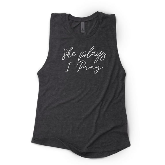 NanyCrafts' She Plays I Pray Women's Festival Muscle Tank