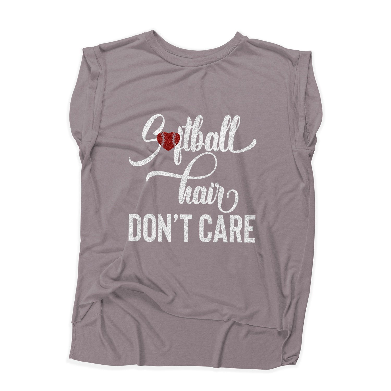 NanyCrafts' Softball Hair don't Care Flowy Muscle Tee - Walmart.com