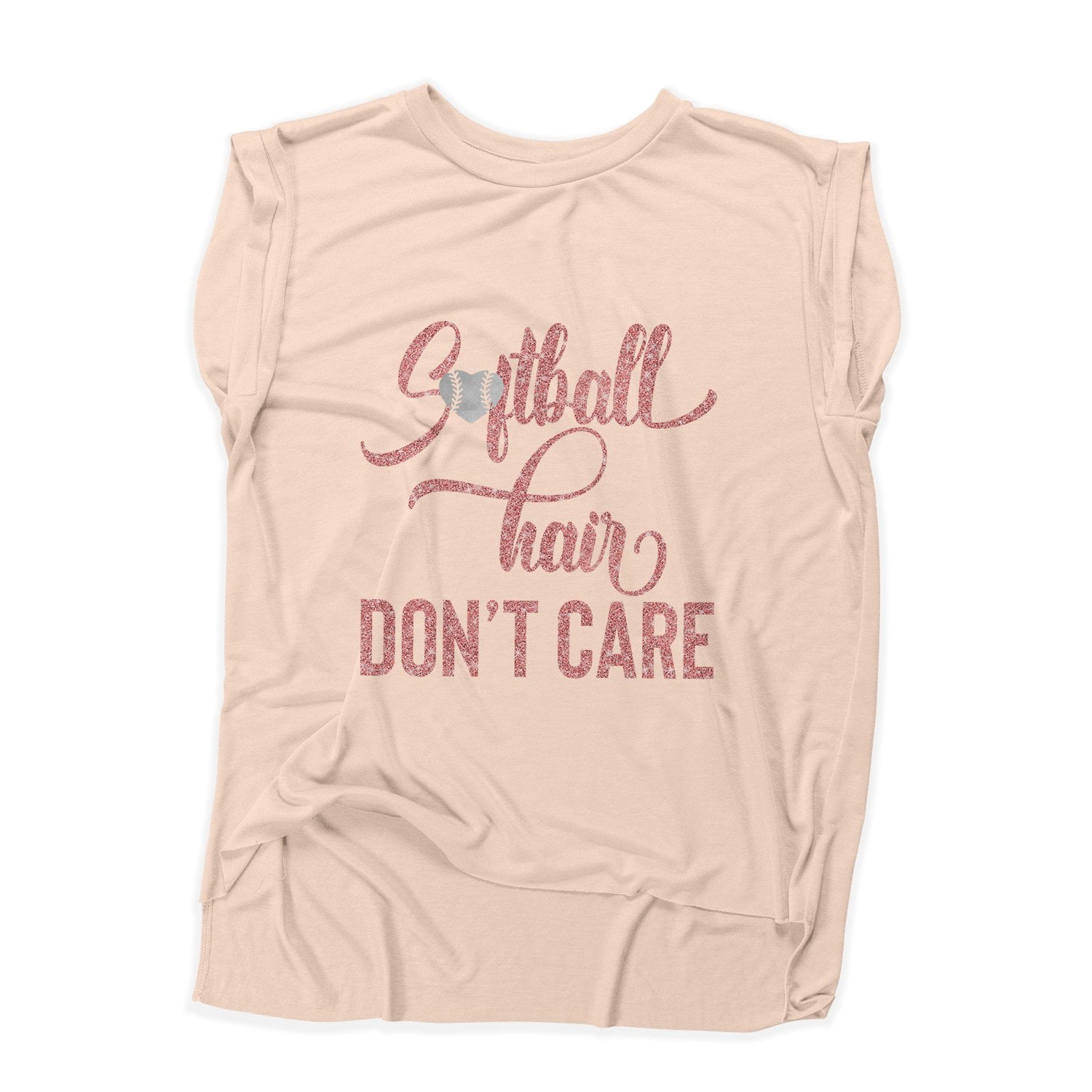 NanyCrafts' Softball Hair don't Care Flowy Muscle Tee - Walmart.com