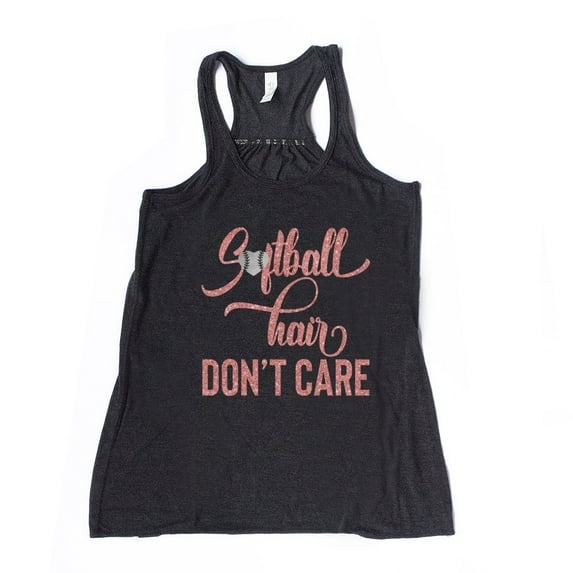 NanyCrafts' Softball Hair don't Care Women's Racerback Tank Top