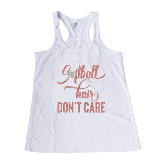 NanyCrafts' Softball Hair don't Care Women's Racerback Tank Top