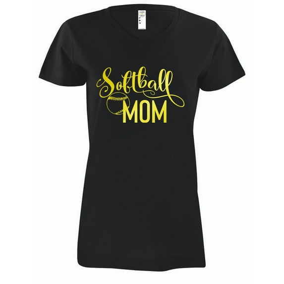 NanyCrafts' Softball Mom Ladies Modern Fit V-Neck Shirt