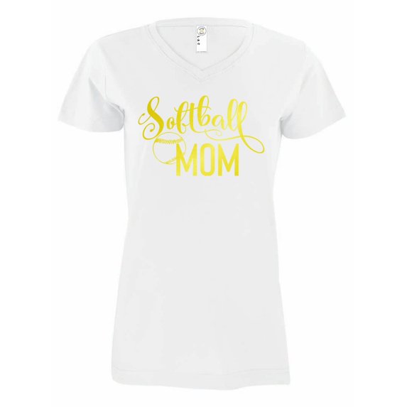 NanyCrafts' Softball Mom Ladies Modern Fit V-Neck Shirt