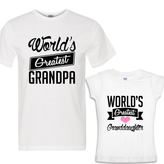 NanyCrafts World's Greatest Grandpa - World's Greatest Granddaughter Matching Set Men's Adult Jersey shirt - Girl's Shirt