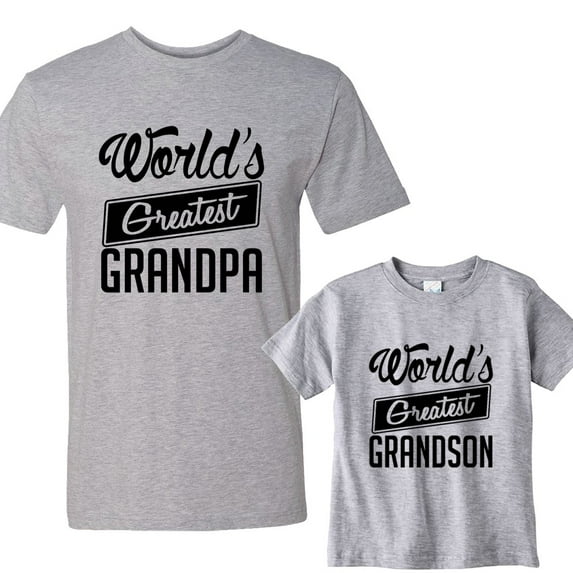 NanyCrafts World's Greatest Grandpa - World's Greatest Grandson Matching Set Men's Adult Jersey shirt - Boy's Shirt