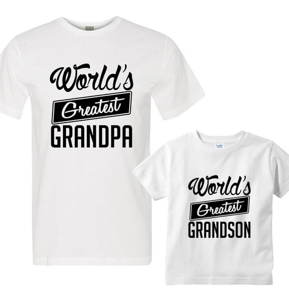 NanyCrafts World's Greatest Grandpa - World's Greatest Grandson Matching Set Men's Adult Jersey shirt - Boy's Shirt