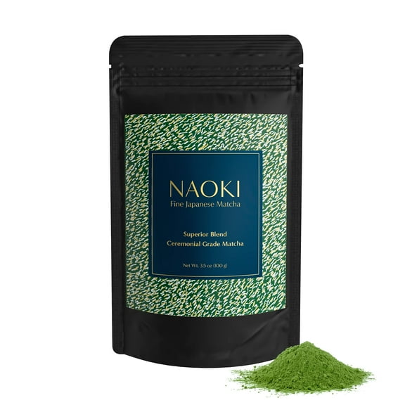 Naoki Matcha Superior Ceremonial Blend - Authentic Japanese First Harvest Ceremonial Grade Matcha Green Tea Powder from Uji, Kyoto (100g / 3.5oz) C101