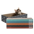 thumbnail image 1 of THE LICKER STORE Naomi 17" Modern Cardboard Reversible Cat Scratcher Pad in Box with Catnip, Multi-Colored (5-Pack), CSR1009A, 1 of 8