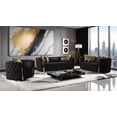 thumbnail image 1 of Naomi Button Tufted 3 Pc Sofa Set with Velvet Fabric and Gold Accent in Black, 1 of 17