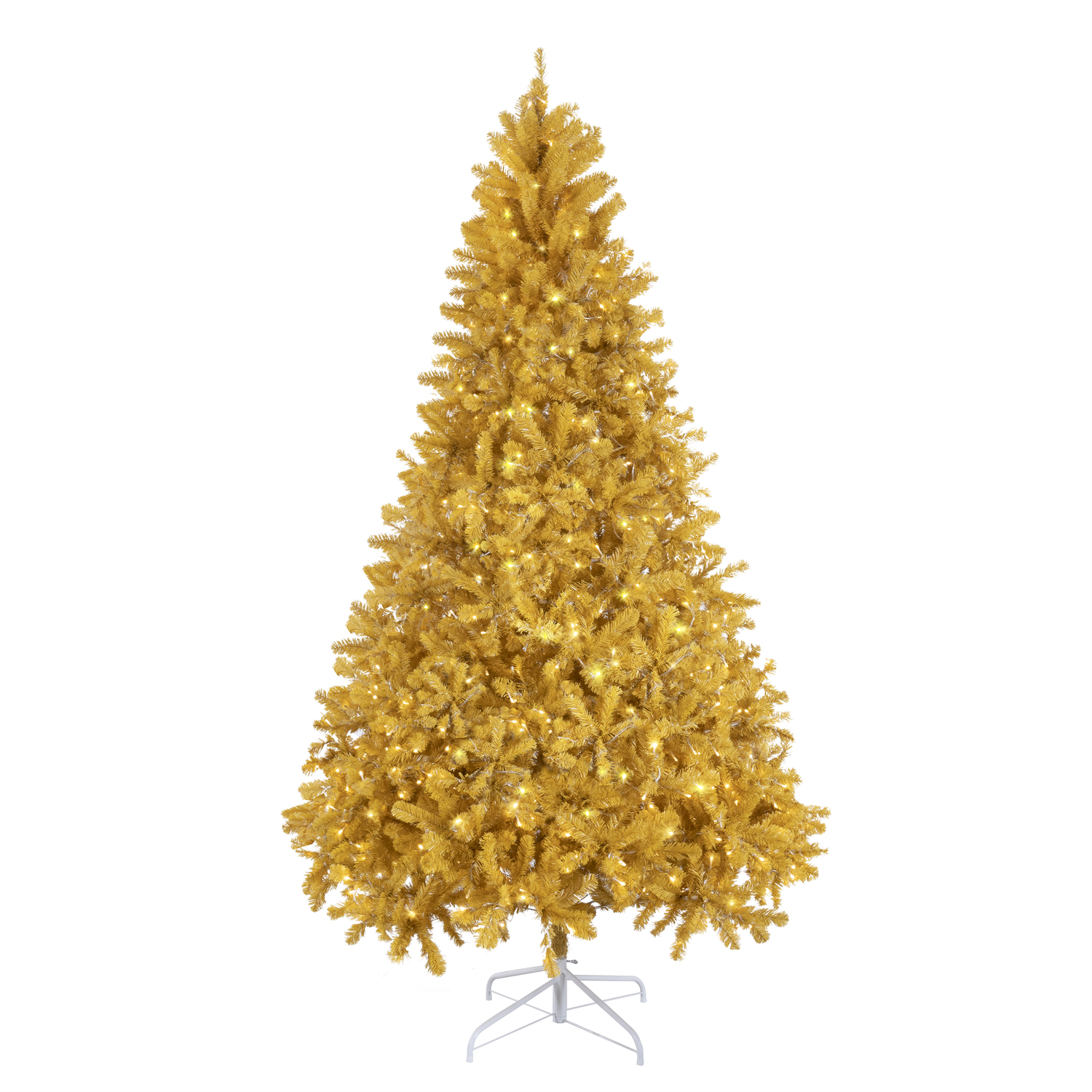 Gold Christmas Tree With Lights 