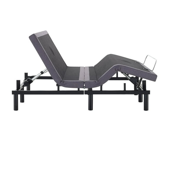 Naomi Home Adjustable Bed Base for Single Queen Size Mattress with Remote and Massage, Head and Foot Incline, Wireless Remote - Queen, Gray