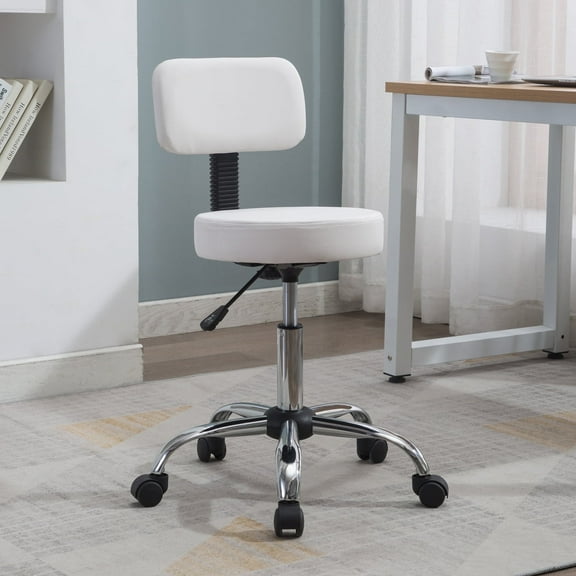 Naomi Home Adjustable Work / Office Stool-Color:White,Style:Without Foot Rest