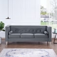 thumbnail image 1 of Naomi Home Audrey Sofa for Living Room, Mid Century Chair Arms, Tufted Cushion, Solid Wooden Legs Reading Chairs for Bedroom Comfy – Gray, 1 of 3
