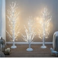 thumbnail image 1 of Naomi Home Christmas Tree Set of 3 LED Trees 4ft, 5ft and 6ft White Birch Tree with LED lights and Remote Control, Outdoor Lighted Christmas Tree for Yards, Xmas decoration, Pack of 3 by Naomi Home, 1 of 10