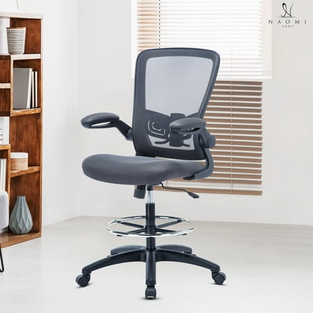 Executive Office Desk Chair by Naomi Home-Color:Gray,Style:Mesh Drafting