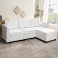 thumbnail image 1 of Naomi Home Elizabeth Modern DIY Collection-Color:Bright White,Fabric:Air Leather,Style:Sofa with Ottoman, 1 of 12