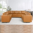 thumbnail image 1 of Naomi Home Elizabeth Modern DIY Collection-Color:Caramel,Fabric:Air Leather,Style:10 Piece Modular Sectional, 1 of 10