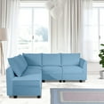 thumbnail image 1 of Naomi Home Elizabeth Modern DIY Collection-Fabric:Linen,Finish:Robin Egg Blue,Style:5 Piece Modular Sectional, 1 of 12