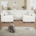 thumbnail image 1 of Naomi Home Elizabeth Modern DIY Collection-Fabric:Linen,Finish:White Down,Style:5 Piece Modular Sectional, 1 of 9