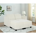 thumbnail image 1 of Naomi Home Elizabeth Modern DIY Collection-Fabric:Linen,Finish:White Down,Style:Loveseat with Double Ottoman, 1 of 14