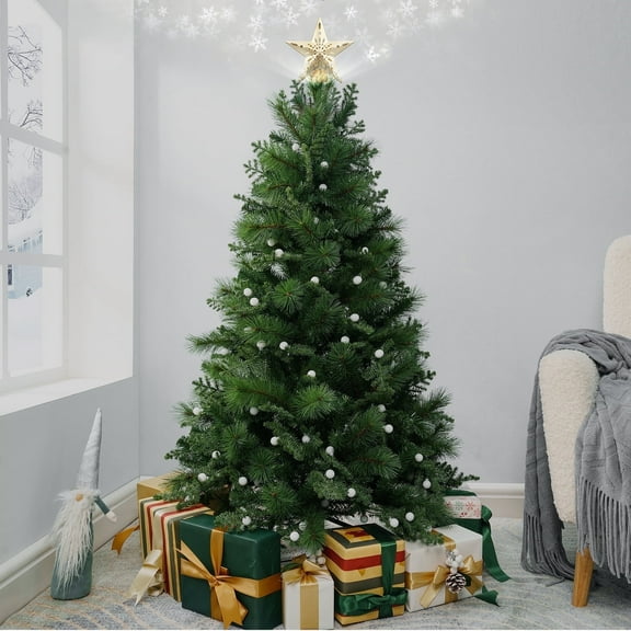 Naomi Home Evangeline Traditional Christmas Tree- Color: Green,Size:4.5ft