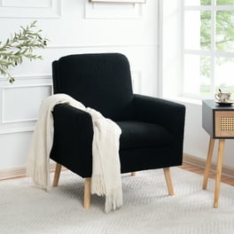 LAZZO Mid Century Modern Fabric Living Room Arm Chair Cream White Walmart