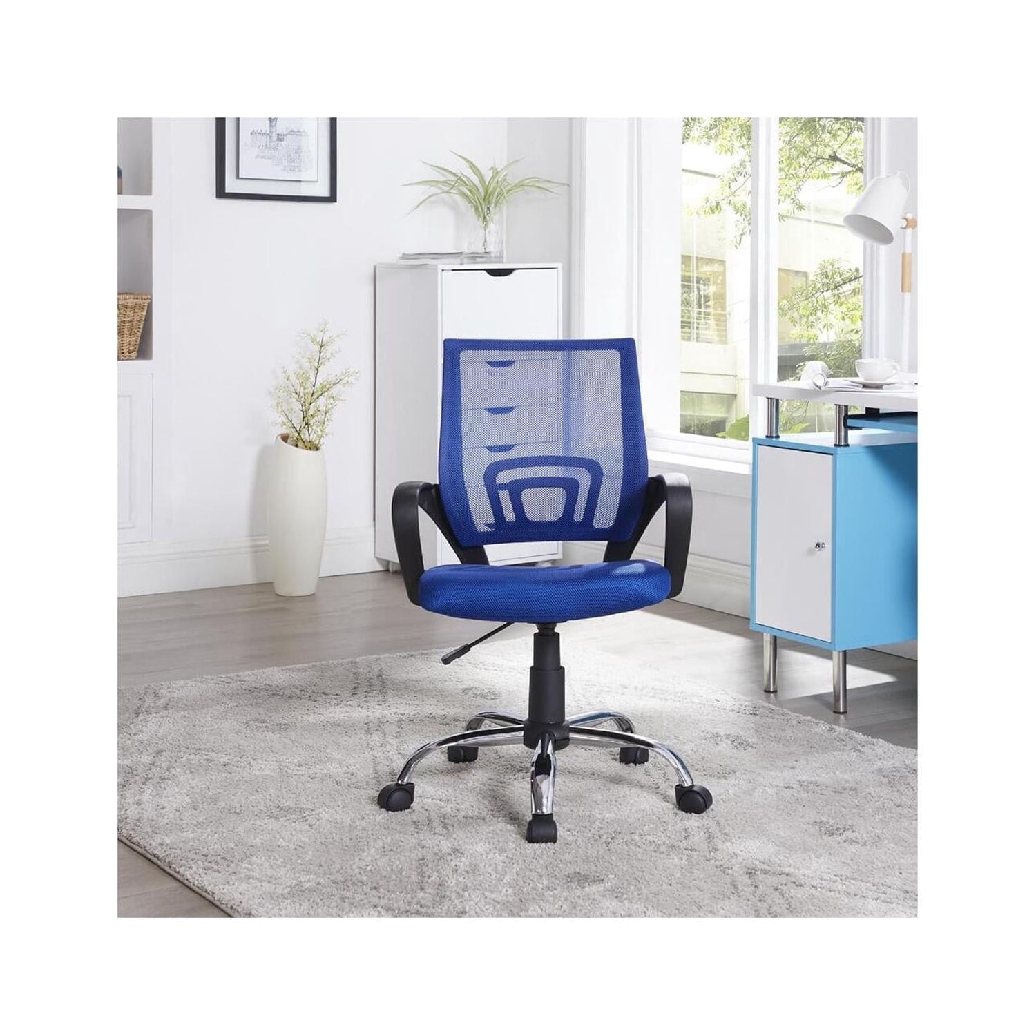 Ivana Blue Mesh Office Chair – Adjustable Height, Tilt & Armrests