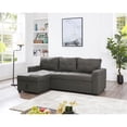 thumbnail image 1 of L-Shaped Sectional Sofa with Pull-Out Bed - Compact L-Shaped Couch for Living Room,Velvet, Espresso, 1 of 11