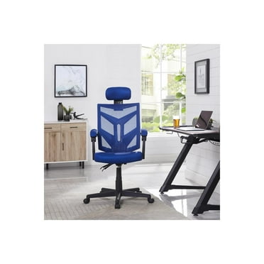 Naomi Home Juliet Adjustable Ergonomic Office Chair with Headrest Ergonomic Chair Ergonomic Desk Chair High Back Mesh Office Chairs with Lumbar Support Ergo Computer Task Chair with Wheels, Blue