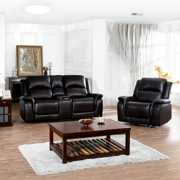 Naomi Home Katie Contemporary Recliner Collection-Color:Espresso,Style:Loveseat & Chair