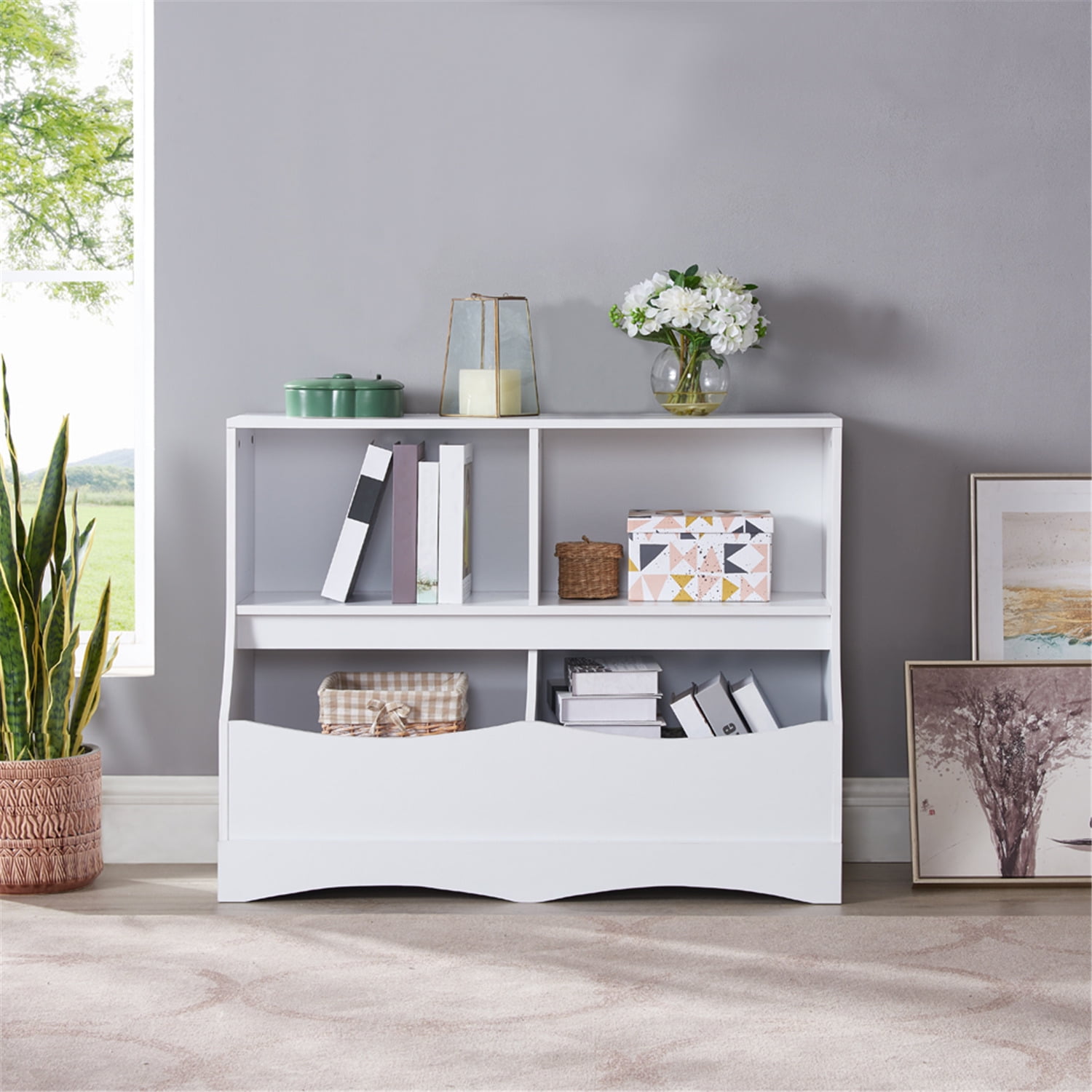 DHP Nathan Kids Book & Toy Storage in White