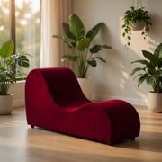 Naomi Home Yoga Chaise for Adults, Ergonomic Stretching Chair, 330 lb Capacity, Microfiber - Red