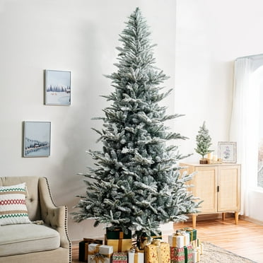 Naomi Home Marley Rustic Snowy Christmas Tree-Color:Snow Flocked,Size:7.5ft