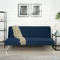 thumbnail image 1 of Naomi Home Modern Futon Sofa Bed, Navy Blue, Tufted, Convertible, Linen Fabric, 750 lbs Weight Capacity, 1 of 10