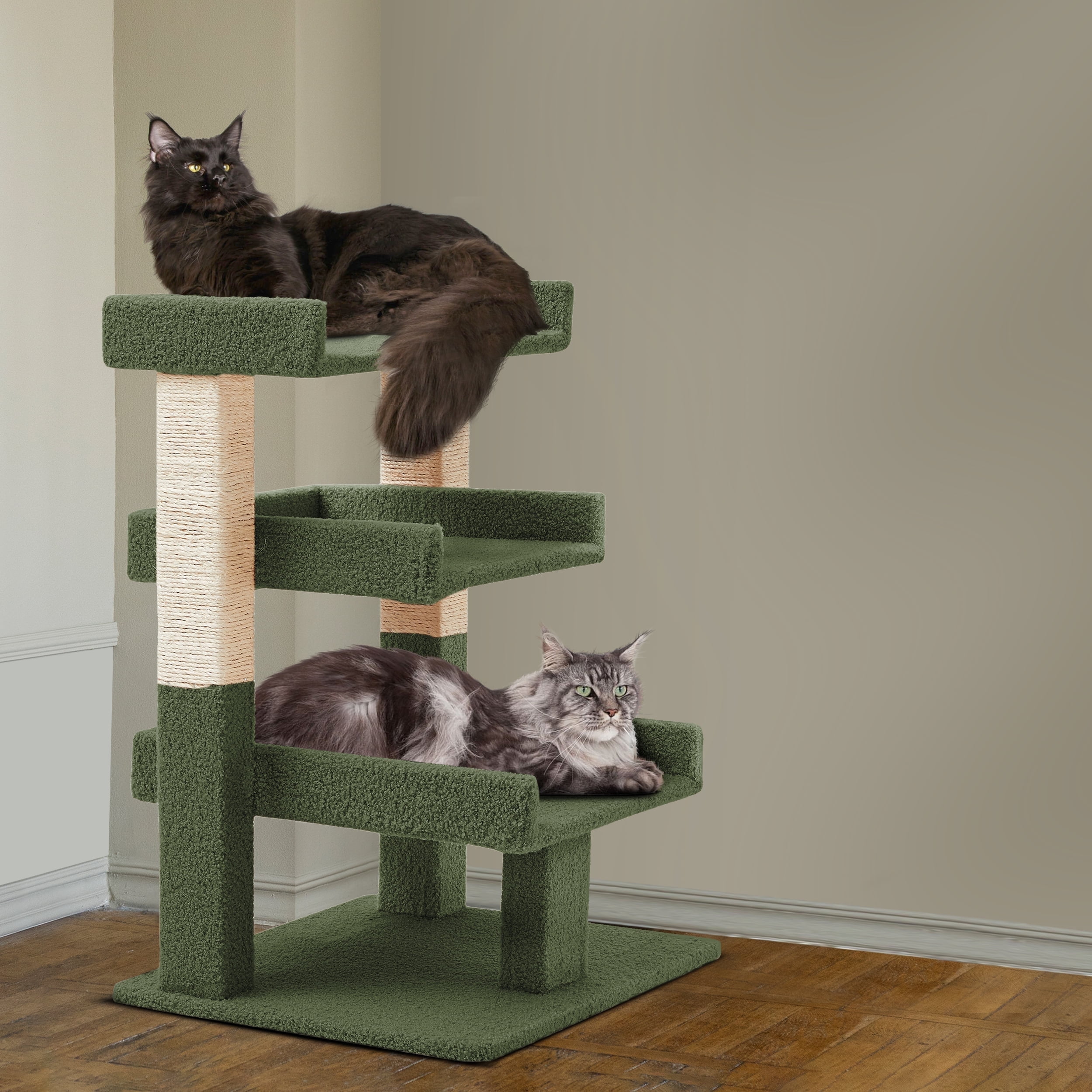 Naomi Home 3-Tier Cat Tree Tower, Modern Cat Condo for Indoor Cats