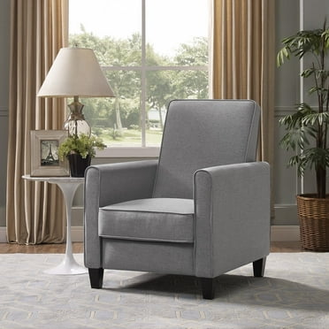 Naomi Home Pushback Recliner Chairs Home Theatre Recliner Small Recliners for Small Spaces with Adjustable Footrest Push Back Recliner Home Theatre Chairs-Color:Gray,Material:Linen