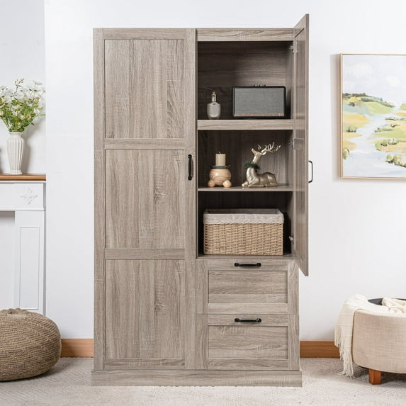 Naomi Home Rachel Traditional Kitchen Cabinet-Color:Vintage Oak