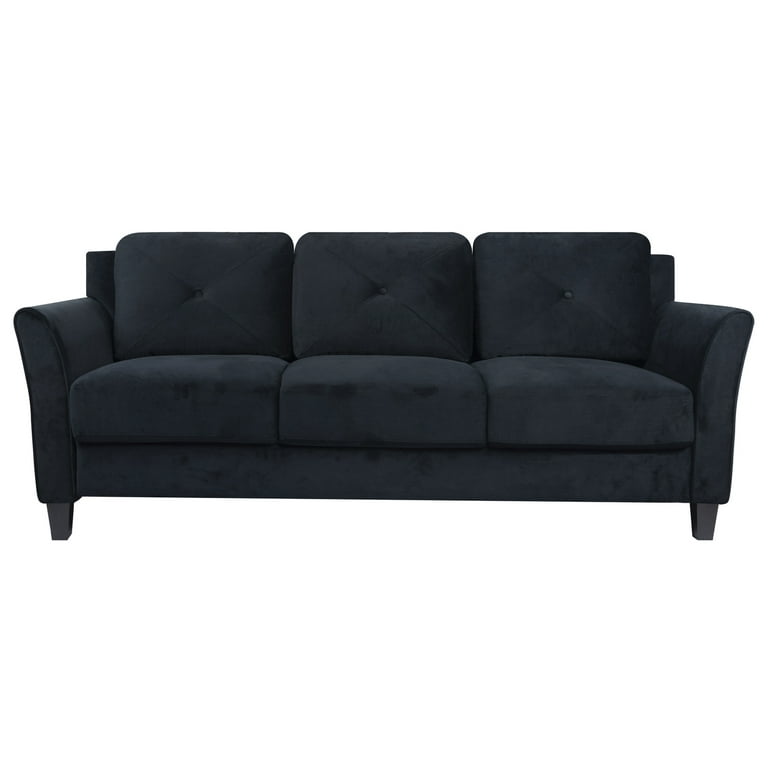  Naomi Home Raelynn Button Tufted Sofa Affordable Black Modern  Sofa - Microfiber Couch for Small Spaces Sofa Cama para Sala Modernos  Baratos - Durable Sturdy Living Room Furniture Tool-Free Assembly 