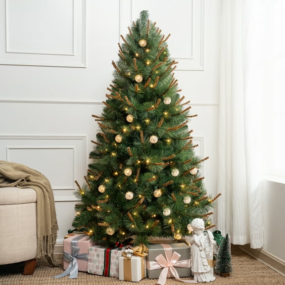 Christmas Tree with Withered Branches-Color:Green,Size:4.5ft