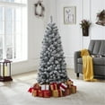 thumbnail image 1 of Naomi Home Snow Frosted Artificial Spruce Christmas Tree-Color:Green,Size:4.5 ft,Width:24", 1 of 6