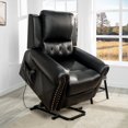 thumbnail image 1 of Naomi Home Tatiana Luxury Studded Electric Lift Recliner Chair-Color:Black, 1 of 2