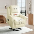 thumbnail image 1 of Naomi Home Tatiana Luxury Studded Electric Lift Recliner Chair with Massage and Heating-Color:Cream,Material:Air Leather, 1 of 18
