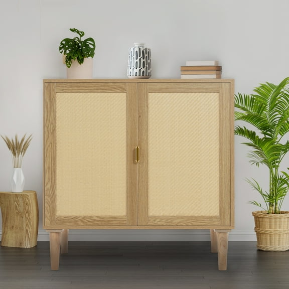 Naomi Home Valentina Rattan Cabinet-Door:Natural,Frame:Natural