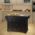 thumbnail image 1 of Naomi Home Woodstock Culinary Cart-Finish:Black,Top:Stainless Steel, 1 of 2