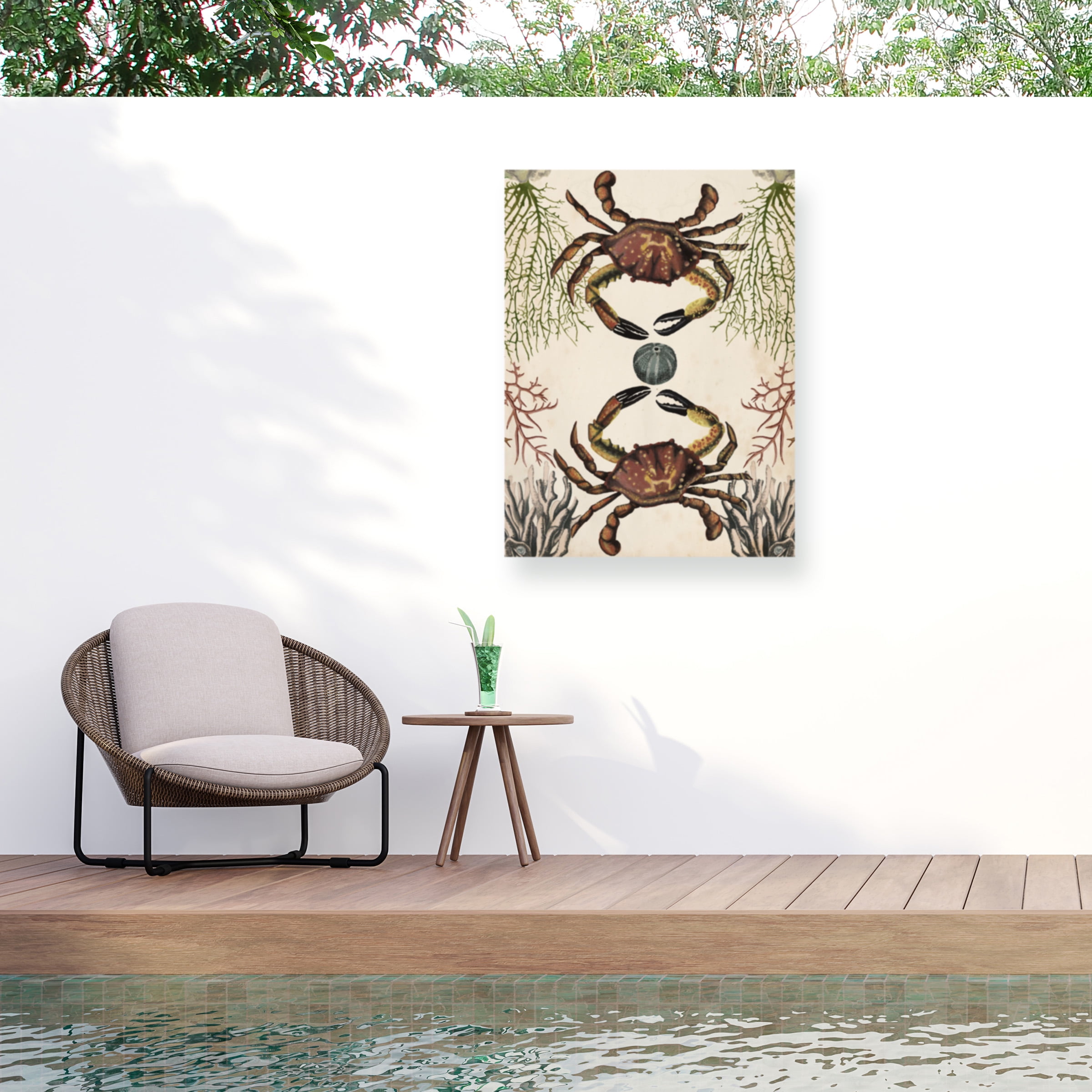 Naomi Mccavitt 'Antiquarian Menagerie Crab' Outdoor Canvas 24x18
