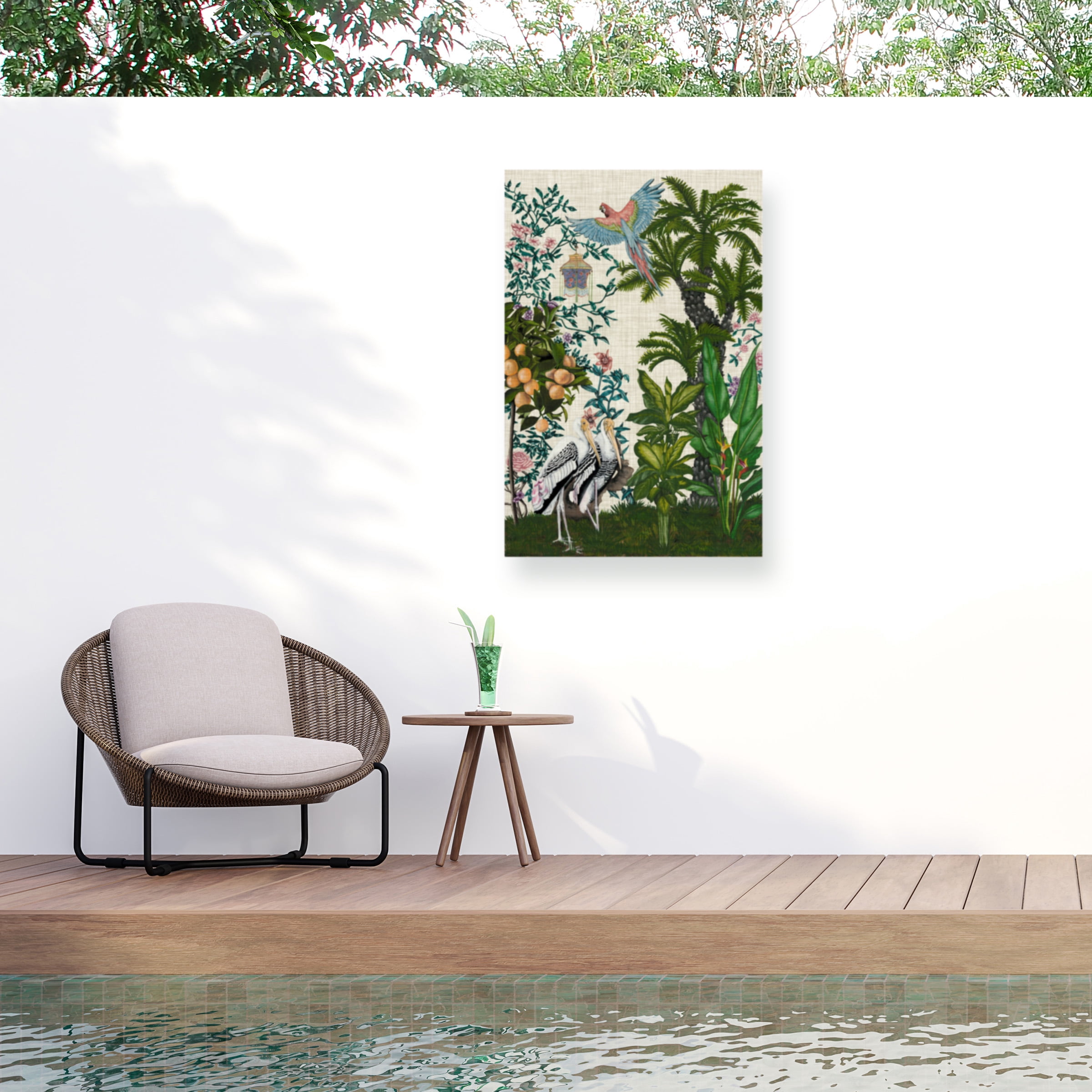 Naomi Mccavitt 'Paradis Chinoiserie II' Outdoor Canvas 32x22