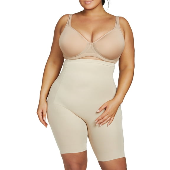 Naomi & Nicole Women's Plus Size Comfortable Firm Control High Waist Thigh Slimmer Shapewear