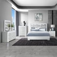 thumbnail image 1 of Naomi Silver with Faux Marble Detailing Queen Bedroom Set with LED Light, 1 of 10